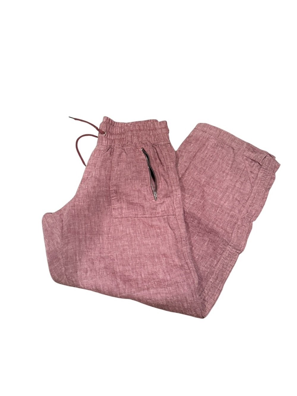 ATHLETA Cabo Pink Linen Drawstring Wide Leg Pants Size 10 - Picture 6 of 7
